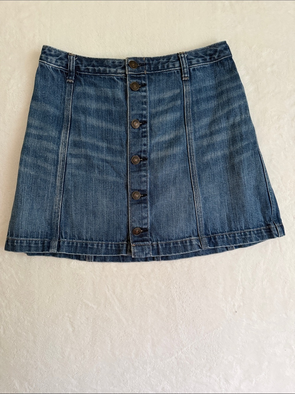 Abercrombie & Fitch Button-Front Denim Mini Skirt - Blue